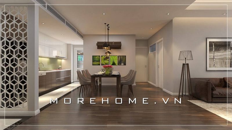 Mẫu bàn ăn gỗ hiện đại, với thiết kế 6 ghế gỗ mang đến nội thất tiện nghi, ấm cúng cho không gian phòng ăn